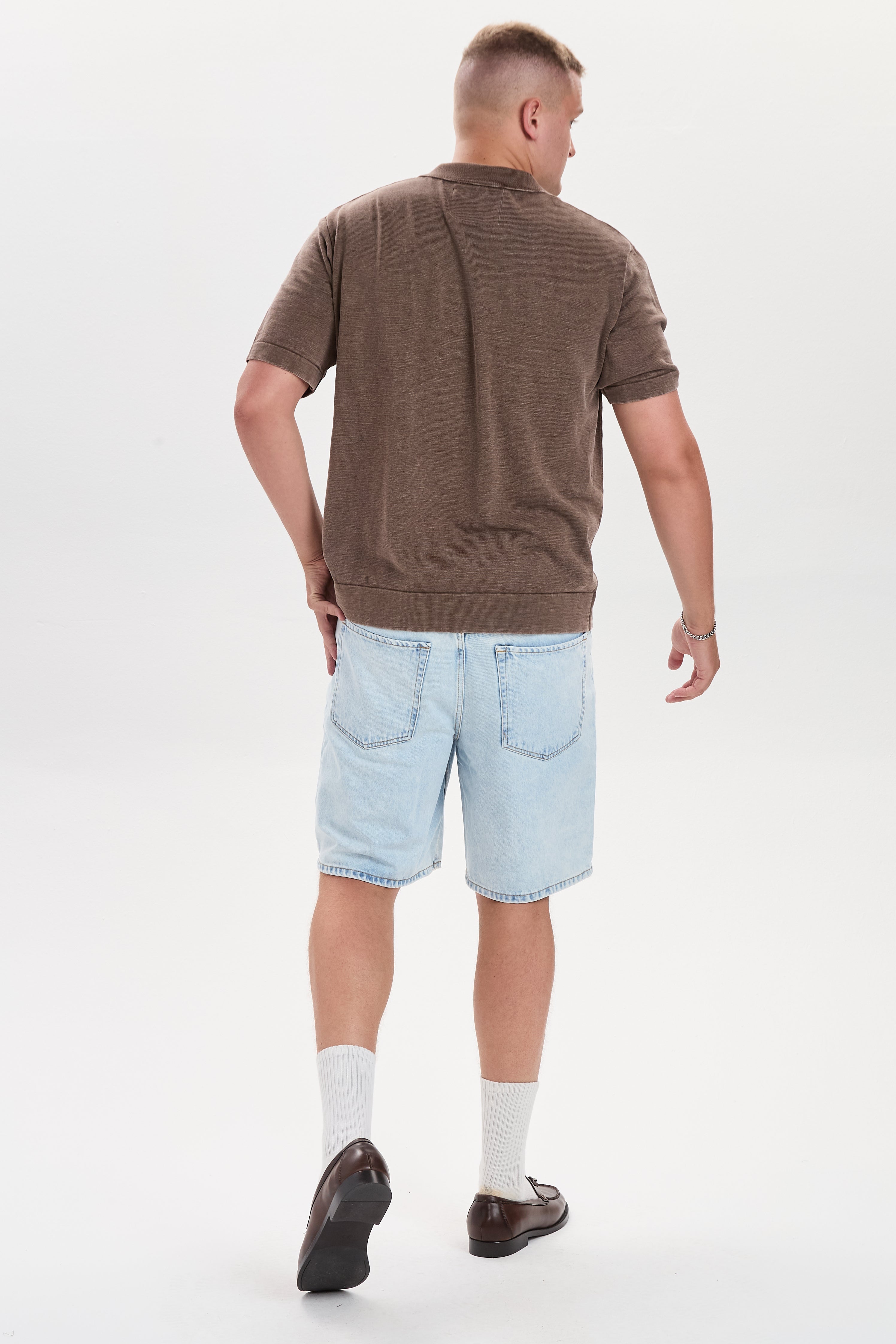 DXHektor Relaxed Fit Denim Shorts Light Blue 